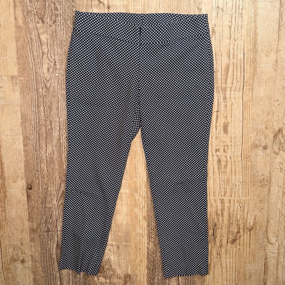 Worth Cropped Pants Size 8 Navy & White Skinny Leg - Picture 1 of 6